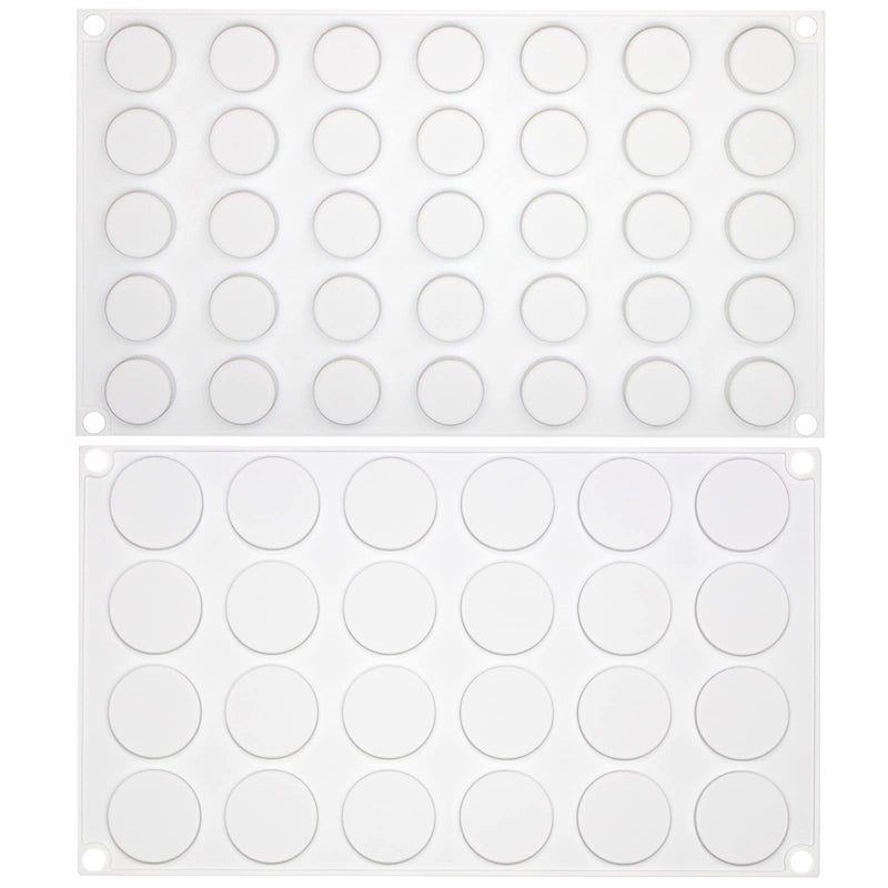 Flat Round Disc Silicone Mold Baking Tray 2 Sizes for Mini Tart Cookie Dessert Chocolate Caramel Candy Epoxy UV Resin Jewelry Soap
