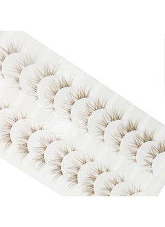 DAODER DAODER Brown Mink Lashes Natural Look Clear Band Cat Eye Strip False Eyelashes Brown Wispy Eyelashes 13mm Short Anime Lashes Reusable Light Eye Lashes Pack 10 Pairs(Brown Cat Eye)  - Image 5