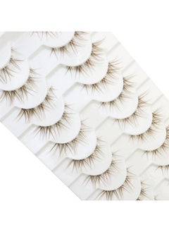 DAODER DAODER Brown Mink Lashes Natural Look Clear Band Cat Eye Strip False Eyelashes Brown Wispy Eyelashes 13mm Short Anime Lashes Reusable Light Eye Lashes Pack 10 Pairs(Brown Cat Eye)  - Image 4