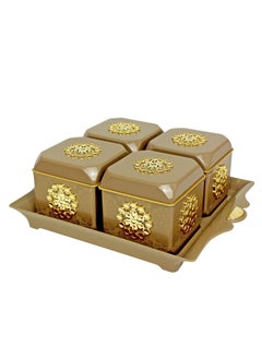NAYASA Nayasa Dry Fruit Tray with Leakproof Containers Florentine Brown  - Image 2