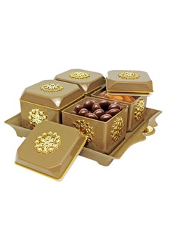 NAYASA Nayasa Dry Fruit Tray with Leakproof Containers Florentine Brown  - Image 1