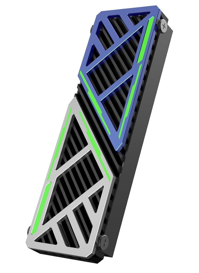 M.2 SSD Heatsink 880X, 2280 NVMe/SATA SSD Heatsink for PC/PS5/mATX/MiniATX, High-Performance SSD Cooler with Dual Thermal Silicone Pads, 3mm Adjustable Height, Aluminum Alloy, Mech-Inspired - Image 1