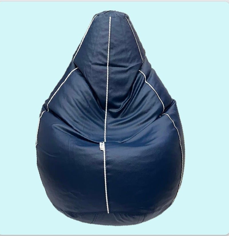 OHSTORE Premium Bean Bag Chair Ultra Comfortable Durable Faux Leather Cover Lightweight Ergonomic Lounge Seat for Home Office Gaming Relaxation NavyBlue 3XLBB - Image 4