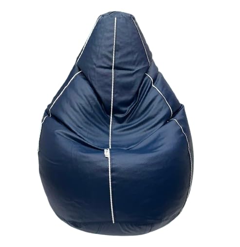 OHSTORE Premium Bean Bag Chair Ultra Comfortable Durable Faux Leather Cover Lightweight Ergonomic Lounge Seat for Home Office Gaming Relaxation NavyBlue 3XLBB - Image 1