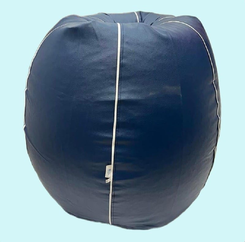 OHSTORE Premium Bean Bag Chair Ultra Comfortable Durable Faux Leather Cover Lightweight Ergonomic Lounge Seat for Home Office Gaming Relaxation NavyBlue 3XLBB - Image 3