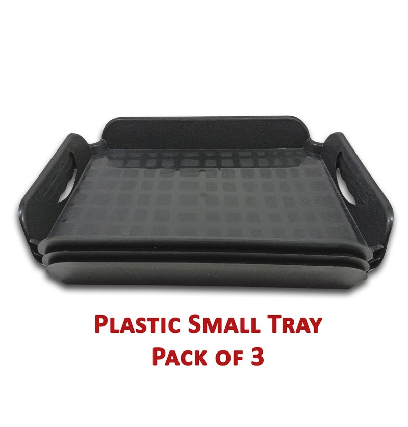Inpro Small Tray Set of 3-Easily Stackable for efficient Storage-Unbreakable Small Tray Made up of Plastic-Perfect for Indoor & Outdoor Uses. - Image 4