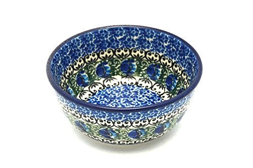 Polish Pottery Gallery Polish Pottery Bowl - Ice Cream/Dessert - Peacock Feather - Image 1