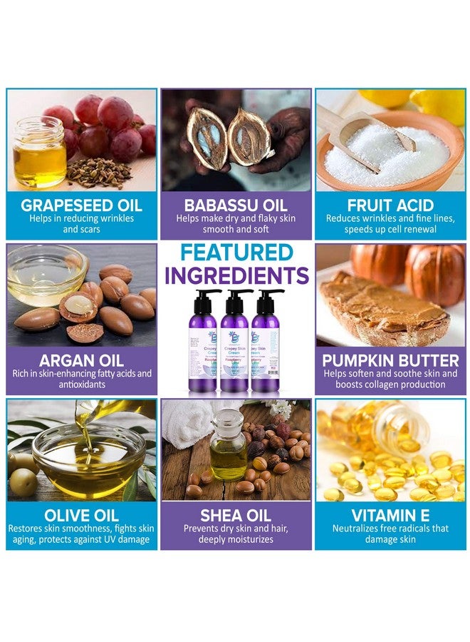 Diva Stuff Crepey Skin Cream Raspberry Lime Antiaging Deep Moisturizer Reduces Wrinkles & Fine Lines Increases Elasticity Firmness & Collagen Production Face & Body Lotion (8 Oz) - Image 3