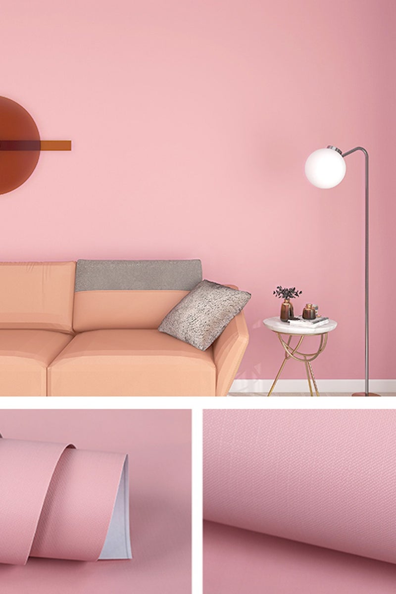NOAEOU Peel and Stick Wallpaper, 40CM x 10M Sticky Wallpaper Waterpoof Self Adhesive Decorative Contact Paper Vinyl Roll for Wall Kitchen Wallpaper for Bedroom (Pink) - Image 1