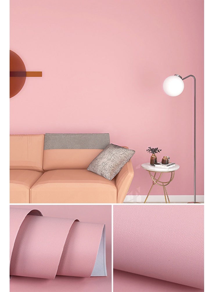 نوايوو ورق جدران قابل للتقشير واللصق، 40 سم × 10 م، ورق جدران لاصق مقاوم للماء، ورق جدران ذاتي اللصق، لفافة فينيل لتزيين الجدران والمطبخ وغرفة النوم (وردي) - Image 1