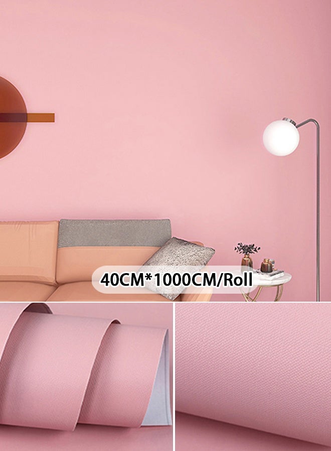 NOAEOU Self-Adhesive Peel and Stick Wallpaper 40cm×10m Waterproof Decorative Contact Paper Roll for Wall Kitchen Bedroom (Pink) - Image 1