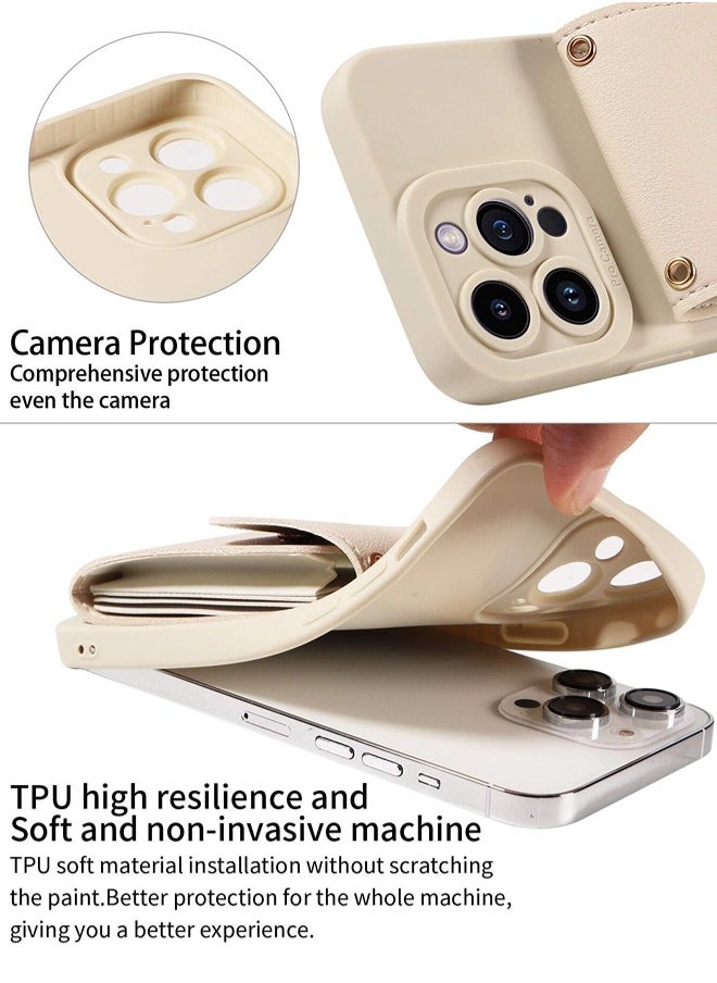 ShebSheb iPhone 15 Pro Case with Card Holder for Women, iPhone 15 Pro Cover Wallet with Strap Credit Card Slots Crossbody  - Image 5