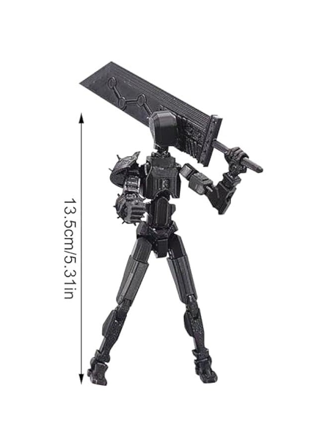 Assembly Completed T13 Action Figure Hero 13 Action Figure Titan 13 Dummy 13 Lucky 13 Action Figure, 3D Printed Multi-Jointed Movable for Stop Motion Animation Adult Desktop Decor (Color-E) - Image 3