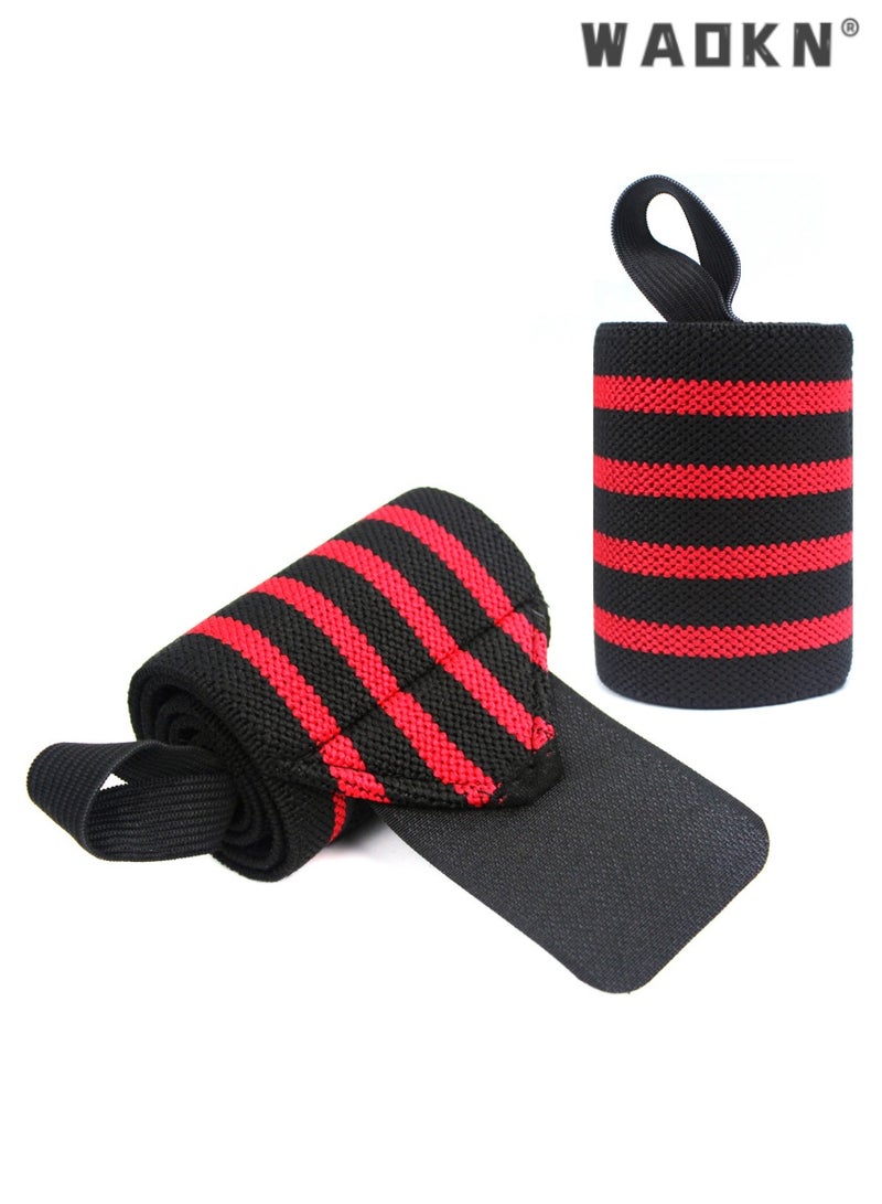 WAOKN Adjustable Wrist Support Wraps for Fitness,Elastic Wrist Bands for Weightlifting and Strength Training, Prevent Sprains,Enhance Grip, Crossfit, Powerlifting, Gym Workouts, Comfortable Wrist Guards - Image 1