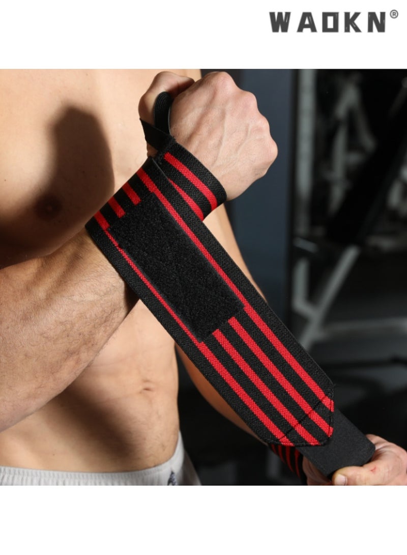 WAOKN Adjustable Wrist Support Wraps for Fitness,Elastic Wrist Bands for Weightlifting and Strength Training, Prevent Sprains,Enhance Grip, Crossfit, Powerlifting, Gym Workouts, Comfortable Wrist Guards - Image 2