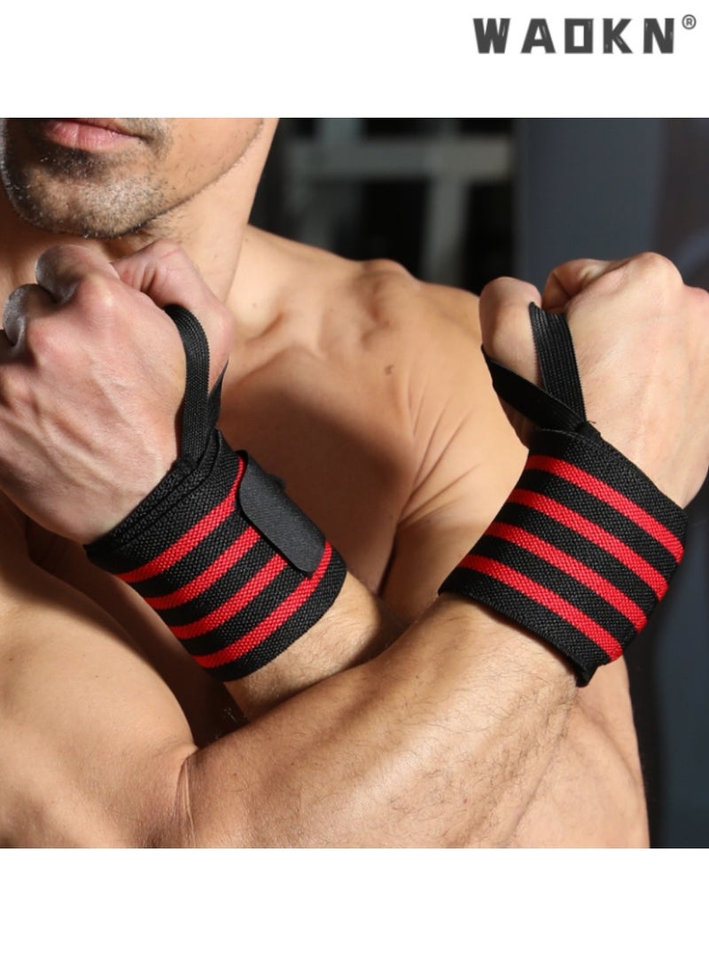 WAOKN Adjustable Wrist Support Wraps for Fitness,Elastic Wrist Bands for Weightlifting and Strength Training, Prevent Sprains,Enhance Grip, Crossfit, Powerlifting, Gym Workouts, Comfortable Wrist Guards - Image 3