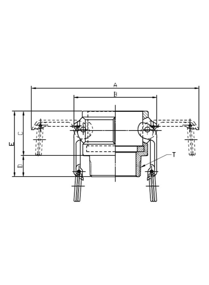 اقتران Camlock نحاسي الجزء D (BSPT) (3 بوصات) - Image 2