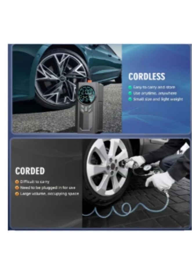 EzzySo Portable Cordless Jump Starter & Air Pump - 800mAh Power Bank, Tire Inflator with LED Flashlight, Large Capacity for Car Emergency & Tires - Image 4