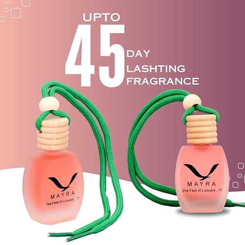 Radiant Mayra Premium Car Air Freshener, 10 ML, Lavender Fragrance, Natural Essential Oils, Glass Bottle with Wooden Diffuser Lid, Long Lasting up to 45 Days (Rose) - Image 4