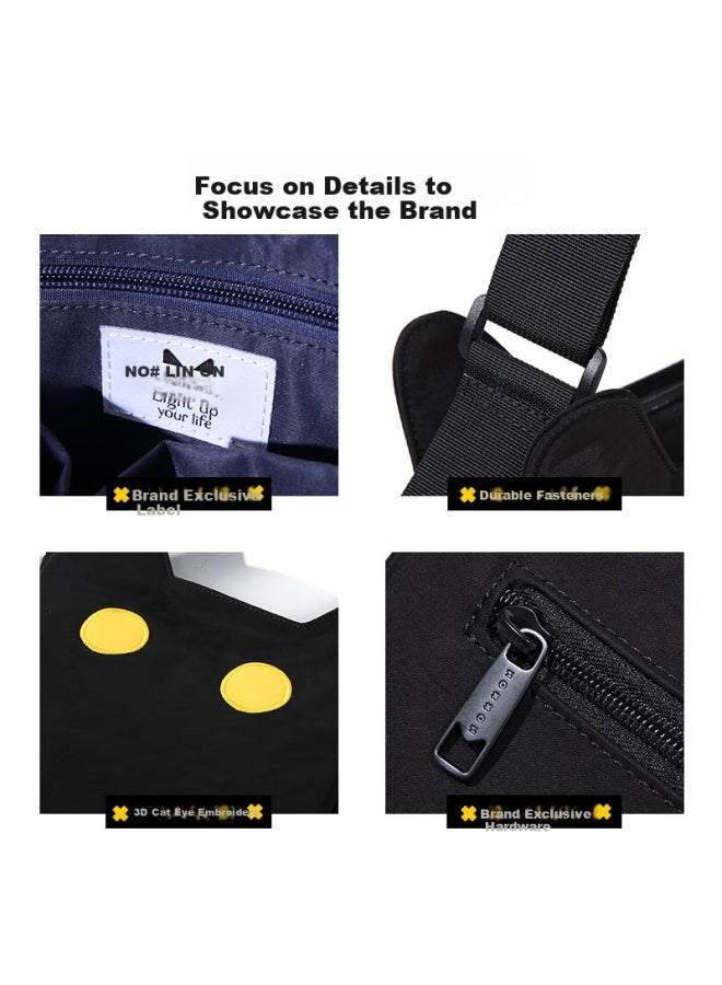 Noxxon Single Shoulder Crossbody Bag Women Casual Fashion Sweet Cool Korean Cute Tote Bag Travel Bag Obsidian Black Medium Bag - Image 3