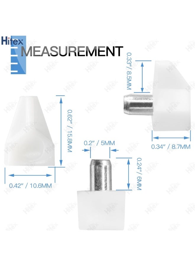 Hitex Shelf Pegs 5mm – Plastic with Stainless Steel Shelf Support Pins | Cabinet Shelf Clips & Holder Pins for Bookcase, Cupboards, Kitchen Cabinets, Furniture Shelves - Image 3