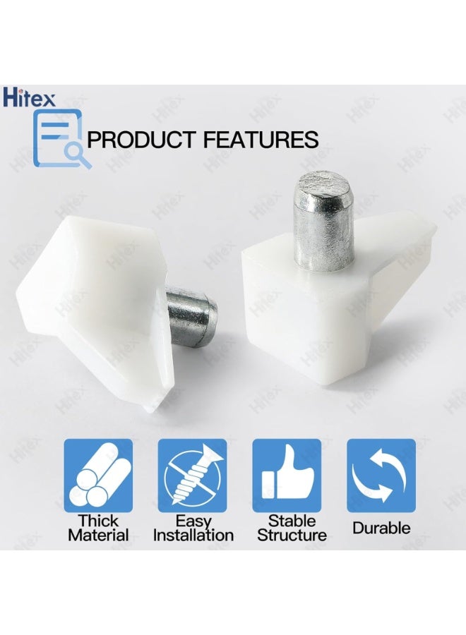 Hitex Shelf Pegs 5mm – Plastic with Stainless Steel Shelf Support Pins | Cabinet Shelf Clips & Holder Pins for Bookcase, Cupboards, Kitchen Cabinets, Furniture Shelves - Image 2