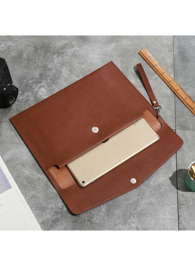 Wonderpool A4 Faux Leather Envelope Documents Multifunction Folders Stationery Bag -Portfolio File for Paper Letter Stationery Organizer and Tablet Case PC Sleeve (Coffee) - Image 5