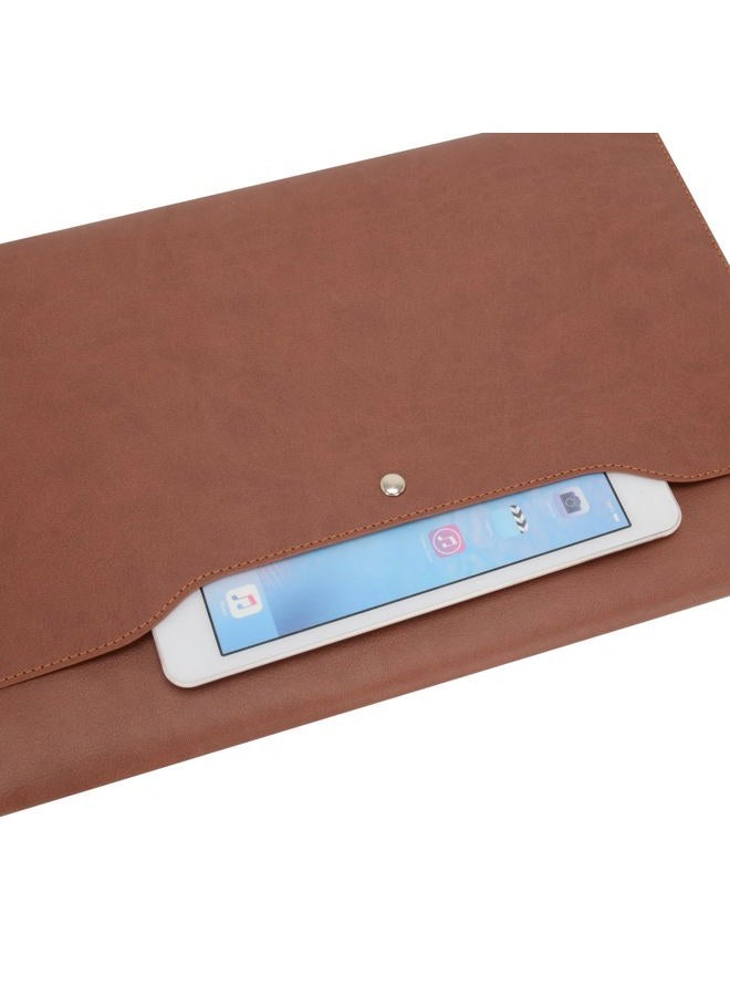 Wonderpool A4 Faux Leather Envelope Documents Multifunction Folders Stationery Bag -Portfolio File for Paper Letter Stationery Organizer and Tablet Case PC Sleeve (Coffee) - Image 4