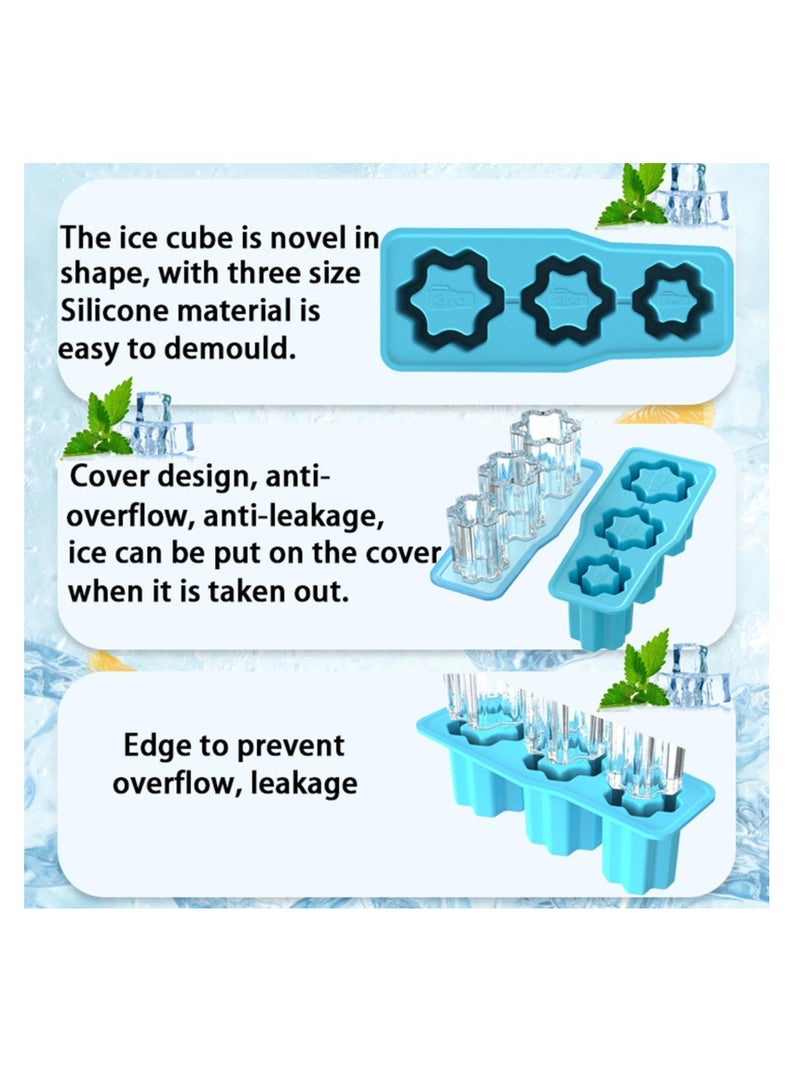 Snowflake Ice Cube Tray, Snowflake Shape Silicone Ice Cube Mold, Non-stick Ice Cube Maker, Soft Ice Cube Mold, Easy Demoulding Ice Cube Tray with Lid, Ice Cube Trays for freezer, Coffee, Tea  - Image 5
