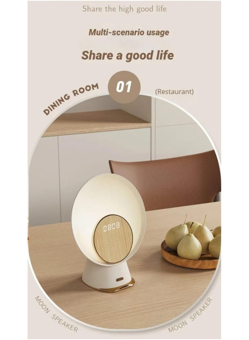 5 in 1 LED Night Light, Bluetooth, Speaker, Wireless Charger, Digit Alarm Clock, Phone Holder, Music Bedside Lamp Motion Sensor Color Changing Lights, Special Gifts for Women, Men - Image 3
