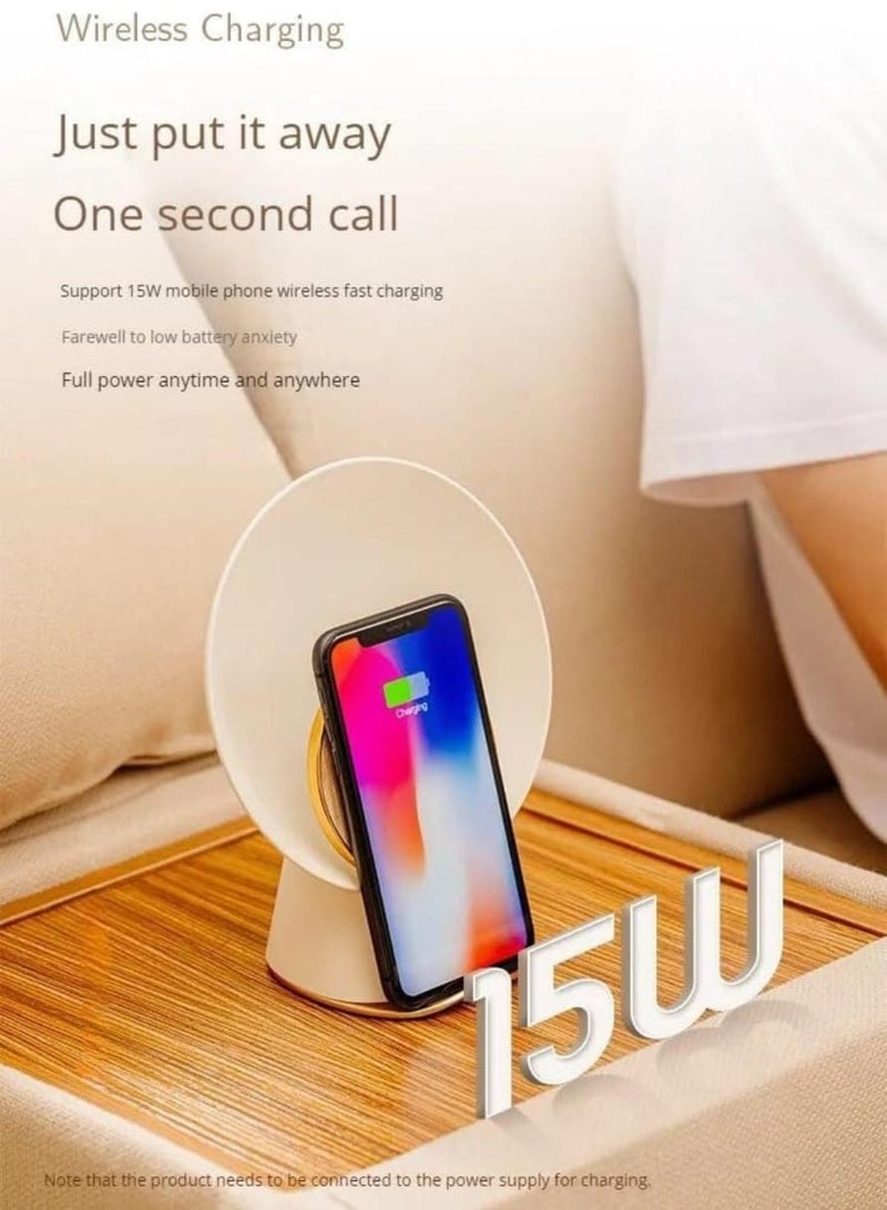 5 in 1 LED Night Light, Bluetooth, Speaker, Wireless Charger, Digit Alarm Clock, Phone Holder, Music Bedside Lamp Motion Sensor Color Changing Lights, Special Gifts for Women, Men - Image 2