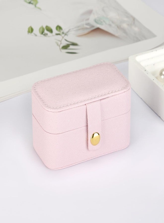 KUKUVR Small Travel Jewelry Box, Mini Jewelry Holder for Multiple Rings Necklace Earrings Lipstick, Portable Jewelry Storage Organizer Case with Removable Ring Slot (PINK) - Image 5
