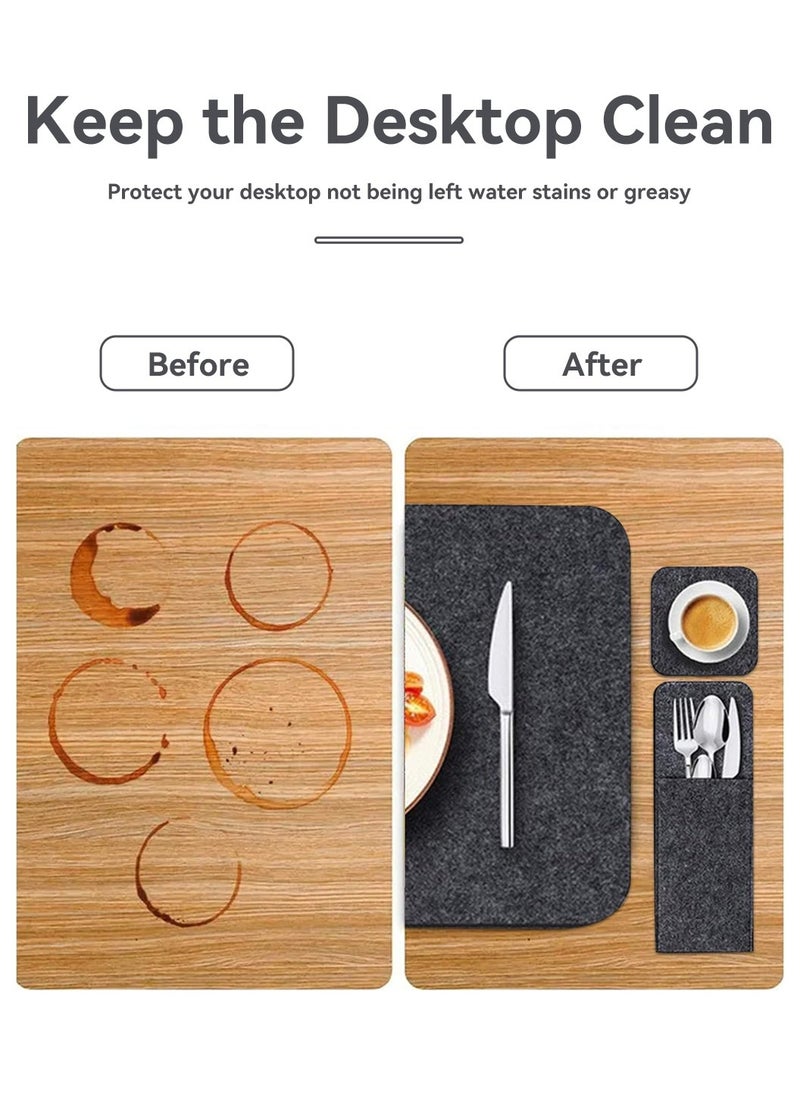 LEOKOR 24 Pcs Felt Placemats for Dining Table Non-Slip and Heat-Resistant Dark Gray  - Image 2