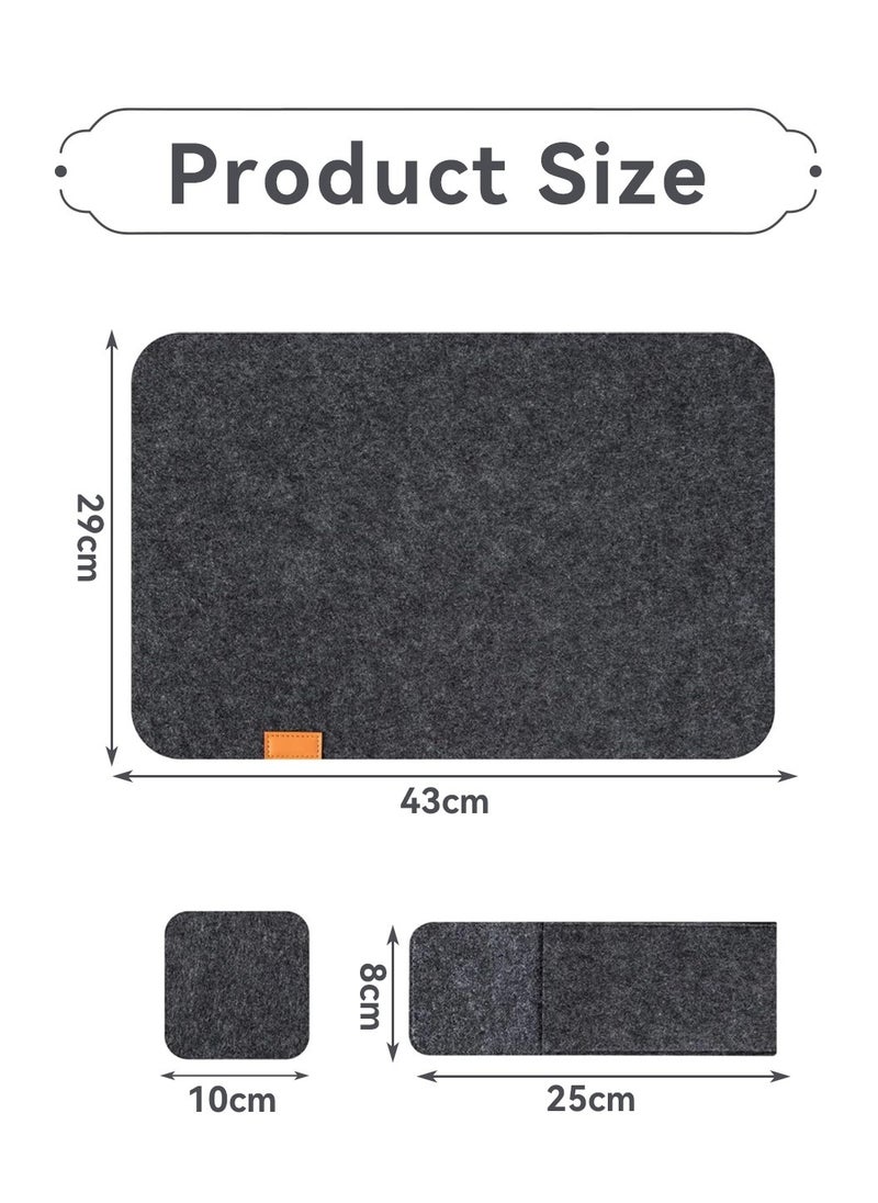 LEOKOR 24 Pcs Felt Placemats for Dining Table Non-Slip and Heat-Resistant Dark Gray  - Image 4