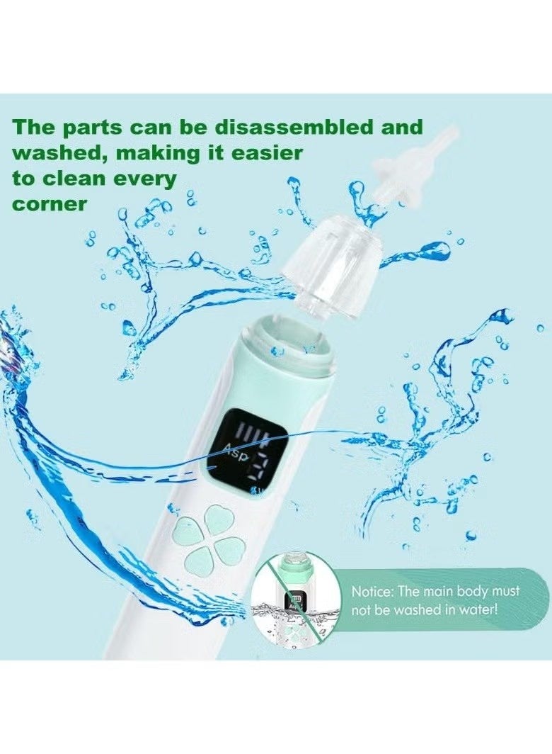 جونيس مُستنشق أنف مرحلي كهربائي صامت للرضع مع أطراف أنف سيليكون، مزود بوظيفة مهدئة بالموسيقى، قابل للشحن، محمول، ومنظف أنف آلي. - Image 2