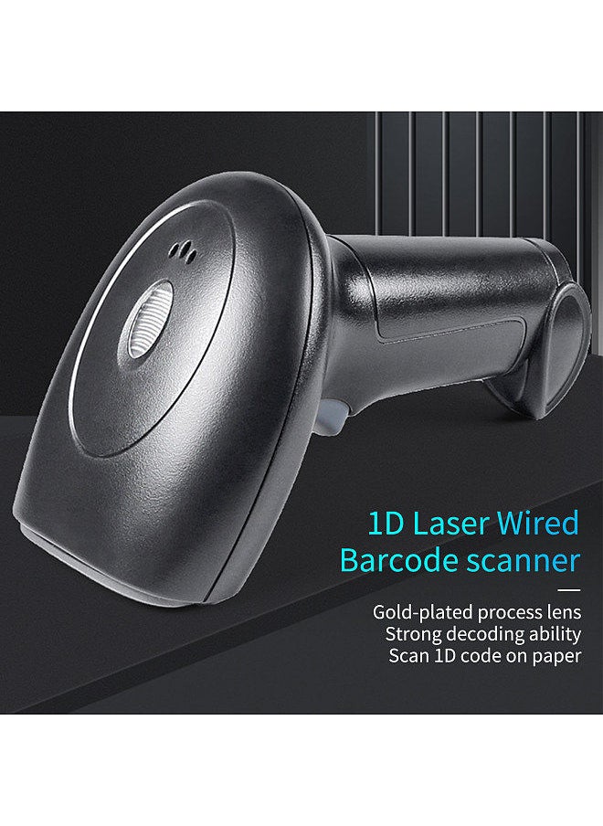 Generic USB Barcode Scanner 1D Handheld Wired Bar Code Reader with Stand Support Paper Code  - Image 2