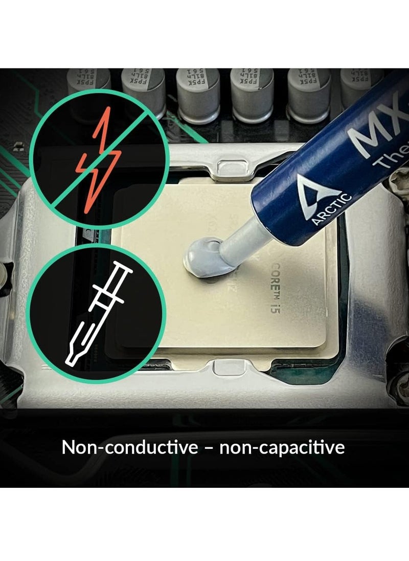 Arctic MX-4 (incl. Spatula, 4 g)  Thermal Paste for Computer CPU, GPU - PC, PS4, XBOX, Heat Conductive Silicon-based Thermal Pastes, Thermal Compound High Thermal Conductivity, long durability, safe application, non-conductive  - Image 4