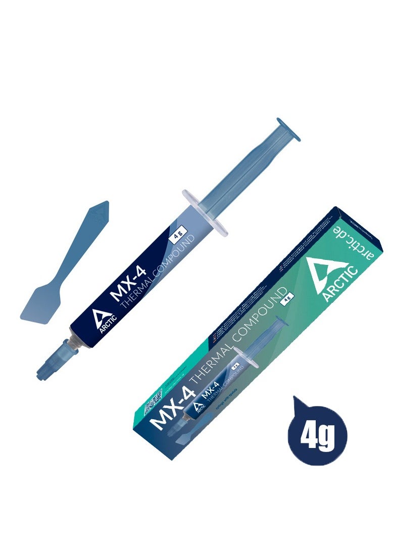 Arctic MX-4 (incl. Spatula, 4 g)  Thermal Paste for Computer CPU, GPU - PC, PS4, XBOX, Heat Conductive Silicon-based Thermal Pastes, Thermal Compound High Thermal Conductivity, long durability, safe application, non-conductive  - Image 1