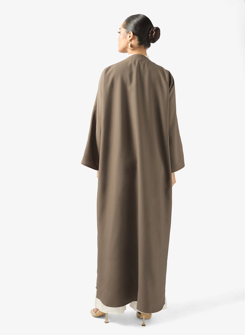 Khizana Abaya With Floral Applique & Sheila - Image 2