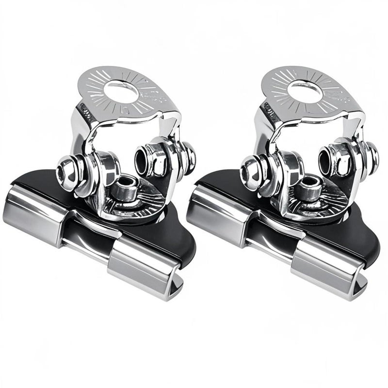 HQTS LED Light Bar Mounting Brackets for Engine Hood 2pcs Universal Hood Mounts Hood Clamp Lights Mounts with AntiScratch Rubber NoDrill Installation Silver - Image 2