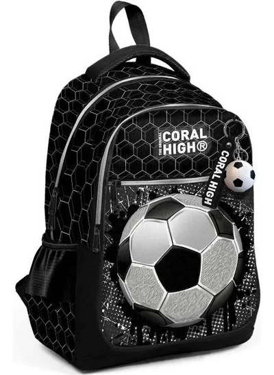 CORAL HIGH Kids Football Patterned Three Compartment School Backpack 23653