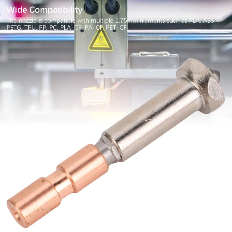 Hardened Steel 0.4mm Nozzle Replacement Quick Swap High Speed Printing Wide Filament Compatibility - Image 5