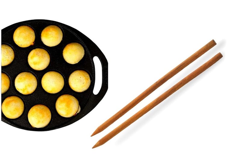 Generic Wooden paniyaram Stick Turner Wood Stick 2 Pcs  - Image 2