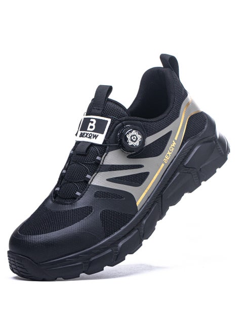 BEXOW Premium Safety Shoes Steel Toe Lightweight Slip Resistant Breathable Work Sneakers with Kevlar Midsole Anti-Smashing Puncture Proof Comfortable Industrial Footwear for Men and Women
