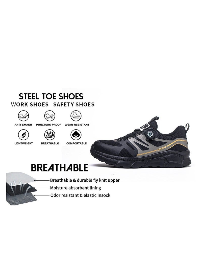 BEXOW Premium Safety Shoes Steel Toe Lightweight Slip Resistant Breathable Work Sneakers with Kevlar Midsole Anti-Smashing Puncture Proof Comfortable Industrial Footwear for Men and Women - Image 4