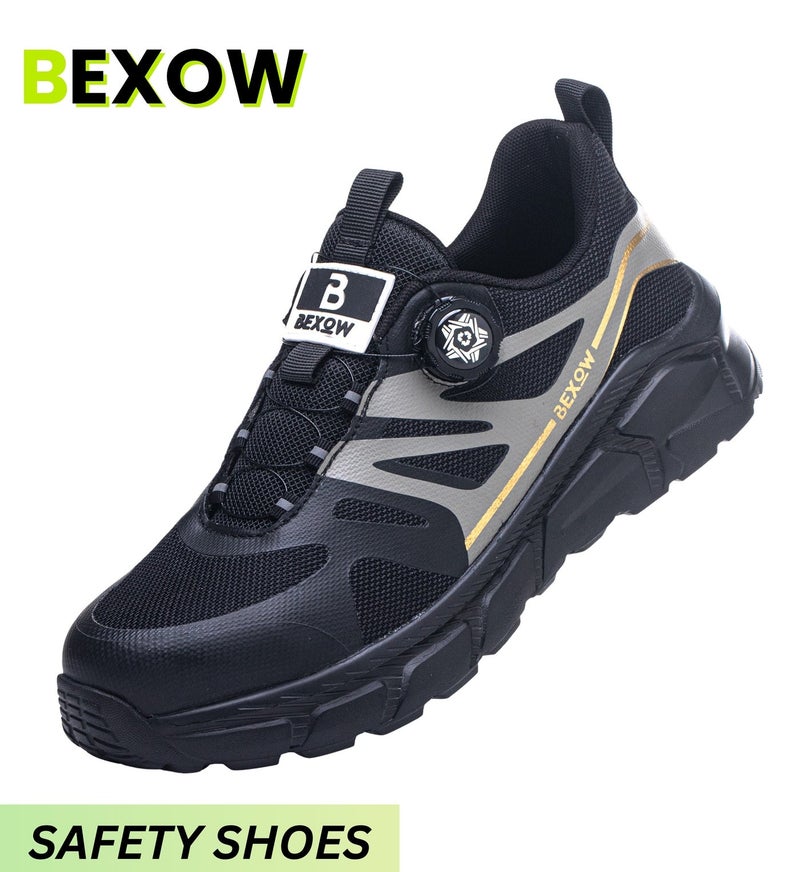 BEXOW Premium Safety Shoes Steel Toe Lightweight Slip Resistant Breathable Work Sneakers with Kevlar Midsole Anti-Smashing Puncture Proof Comfortable Industrial Footwear for Men and Women - Image 1