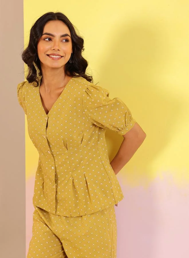 sanskrutihomes sanskrutihomes Polka Dot Printed Pure Cotton Top and Pants Co-Ords