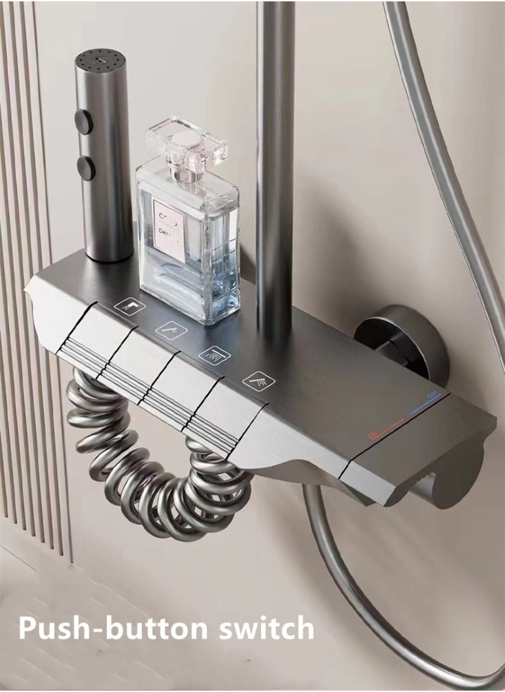 Kutis 1-Set Shower System Bathroom Shower Faucet Swivel Rainfall Shower Head with Handheld Adjustable Complete Set Tub Spout Wall Mount Tap Set  - Image 3