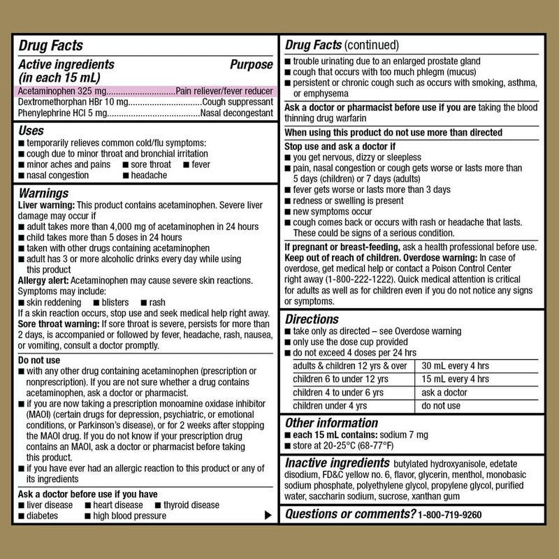 GoodSense Daytime Cold  Flu MultiSymptom Relief NonDrowsy Effective Relief for Fever Sore Throat Cough Nasal Congestion 12 Fl Oz - Image 3