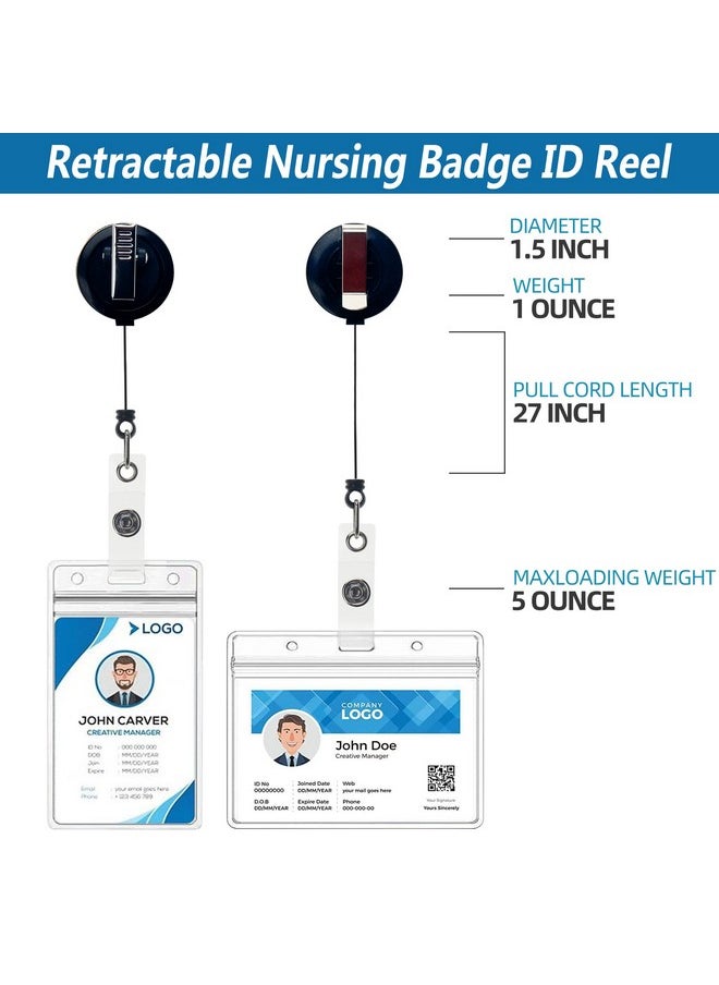 ABAMERICA Badge Reel Retractable For Nurses Nursing Badge Reel With Belt Clip Or Alligator Clip For Nursing Student Doctors And Rn Perfect Nurse Grad Gift Cute Coffee Scrub Heart Pattern  - Image 4